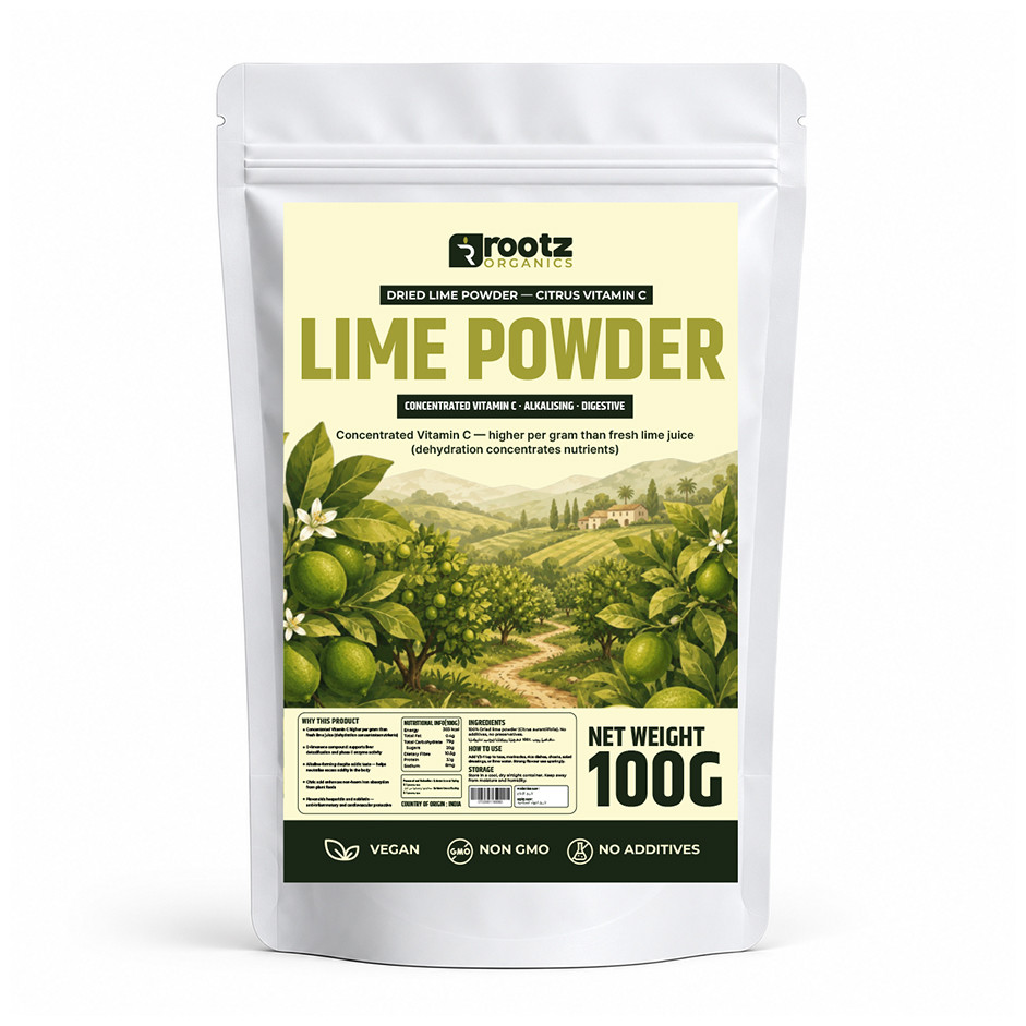 Lime Powder — Dried Lime · 100g | Concentrated Vitamin C | Alkalising | Digestive | Rootz Organics UAE