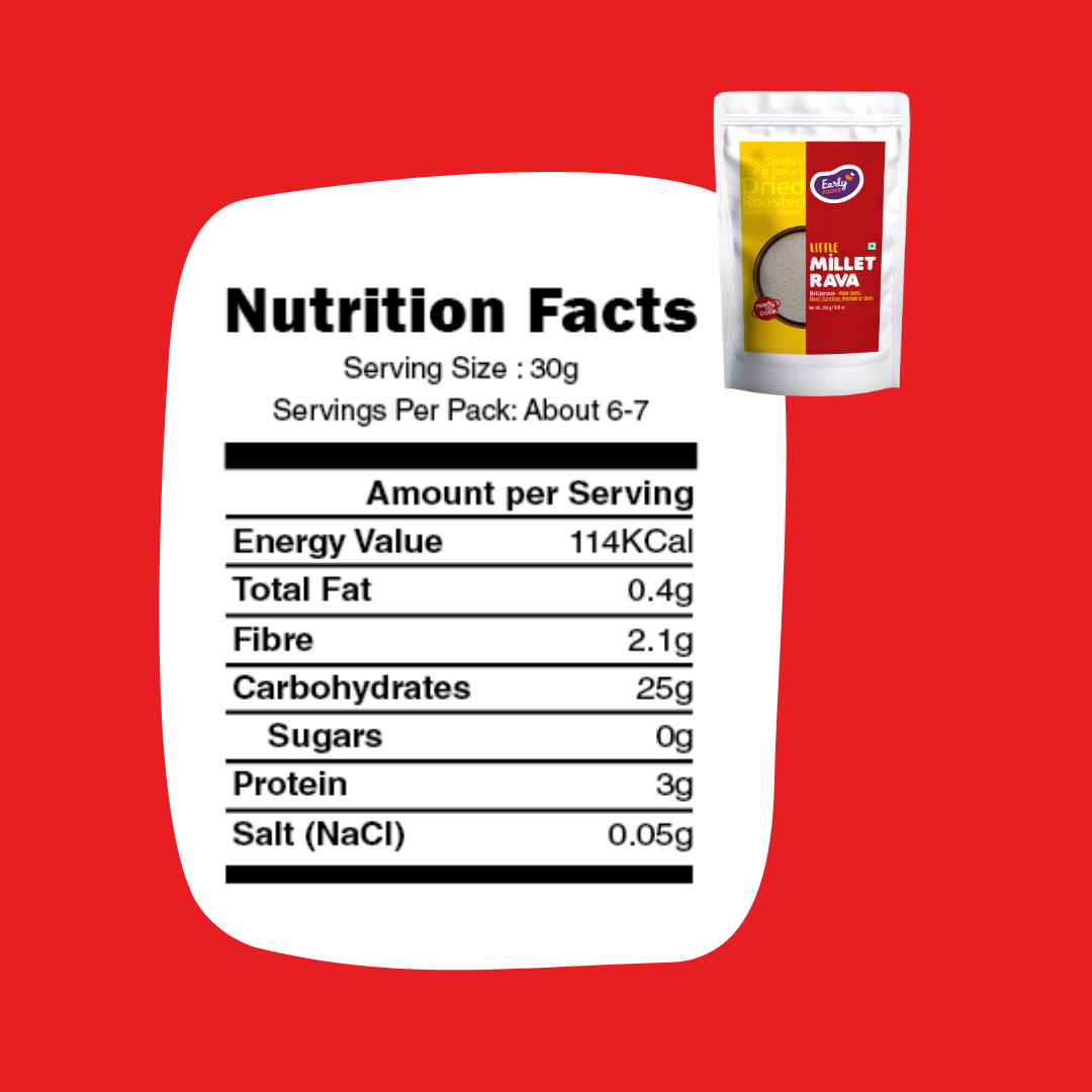 Early Foods-Little millet rava 190gm
