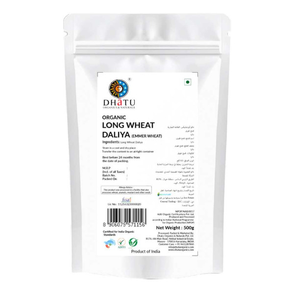 Image of Organic Long Wheat Daliya (Khapli Wheat) 500g