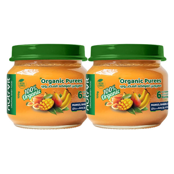 Image of Organic Mango, Banana, Quince Puree 120gm - Pack of 2