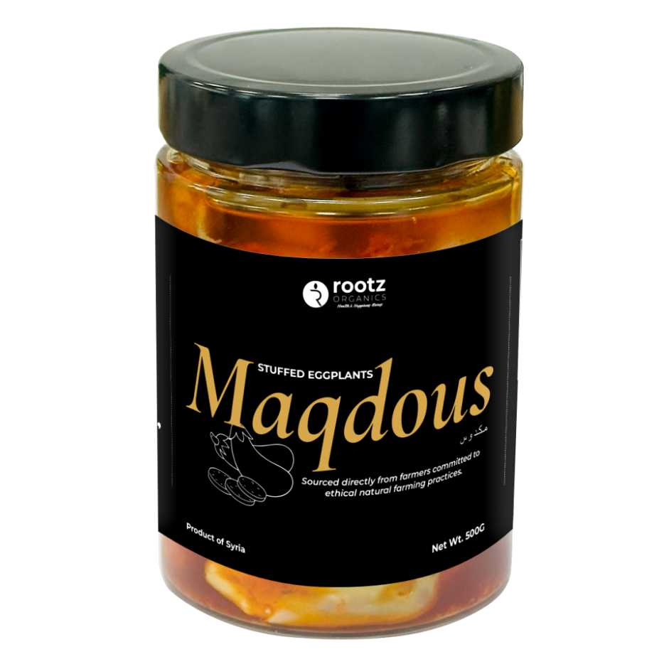 Authentic Maqdous (Stuffed Baby Eggplants) in Olive Oil – 500g | Traditional Levantine Recipe