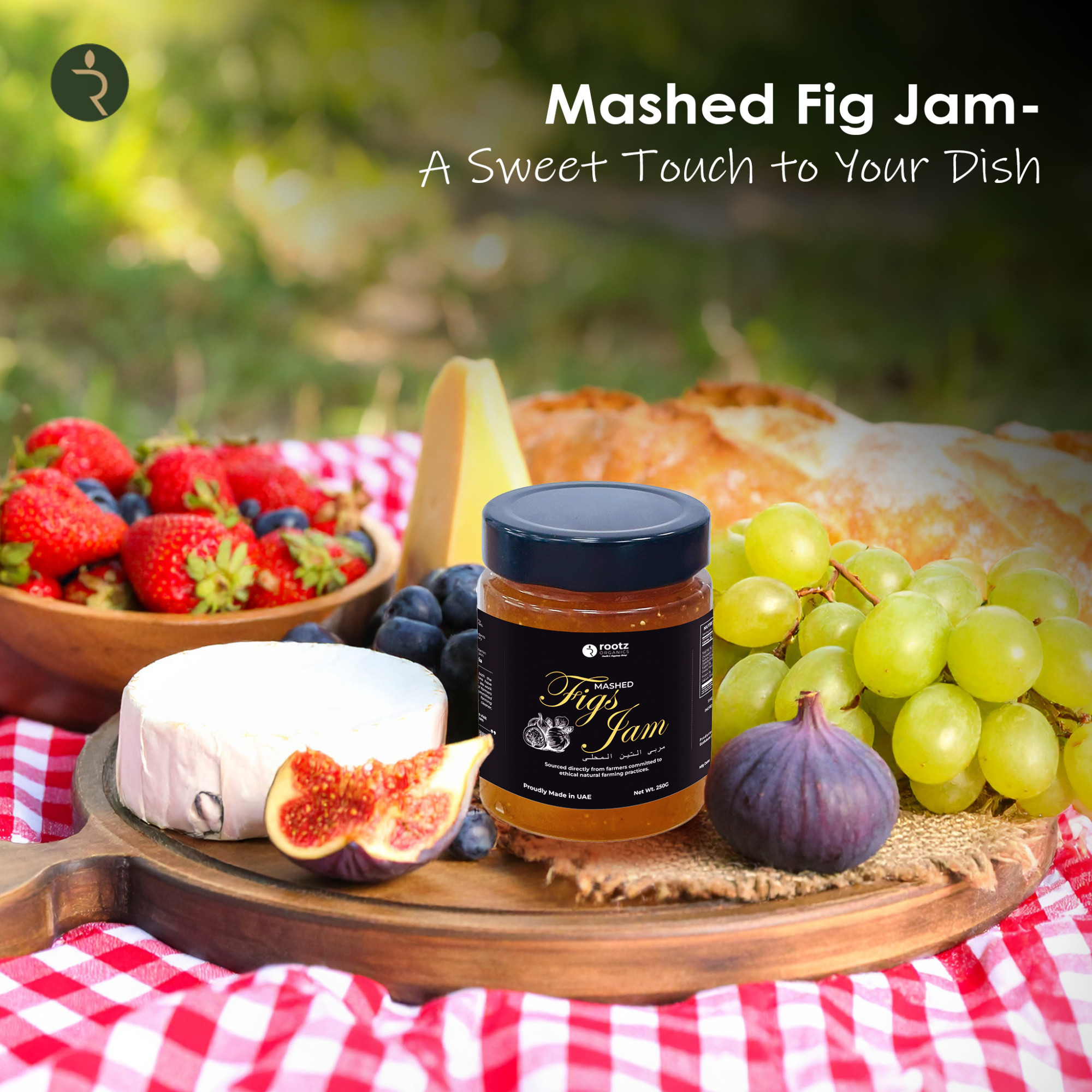 Premium Mashed Figs Jam 250g – Natural Fruit Spread for Bread, Cheese & Desserts