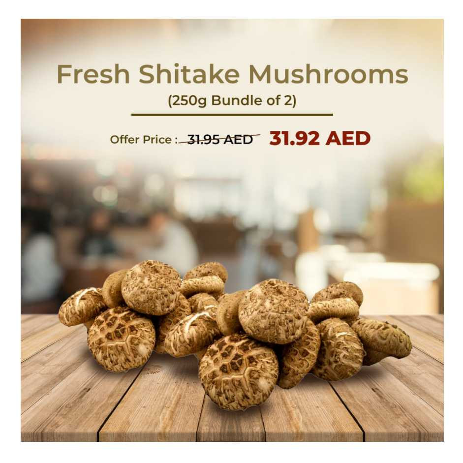 Fresh SHITAKE mushroom 200gm - pack of 2