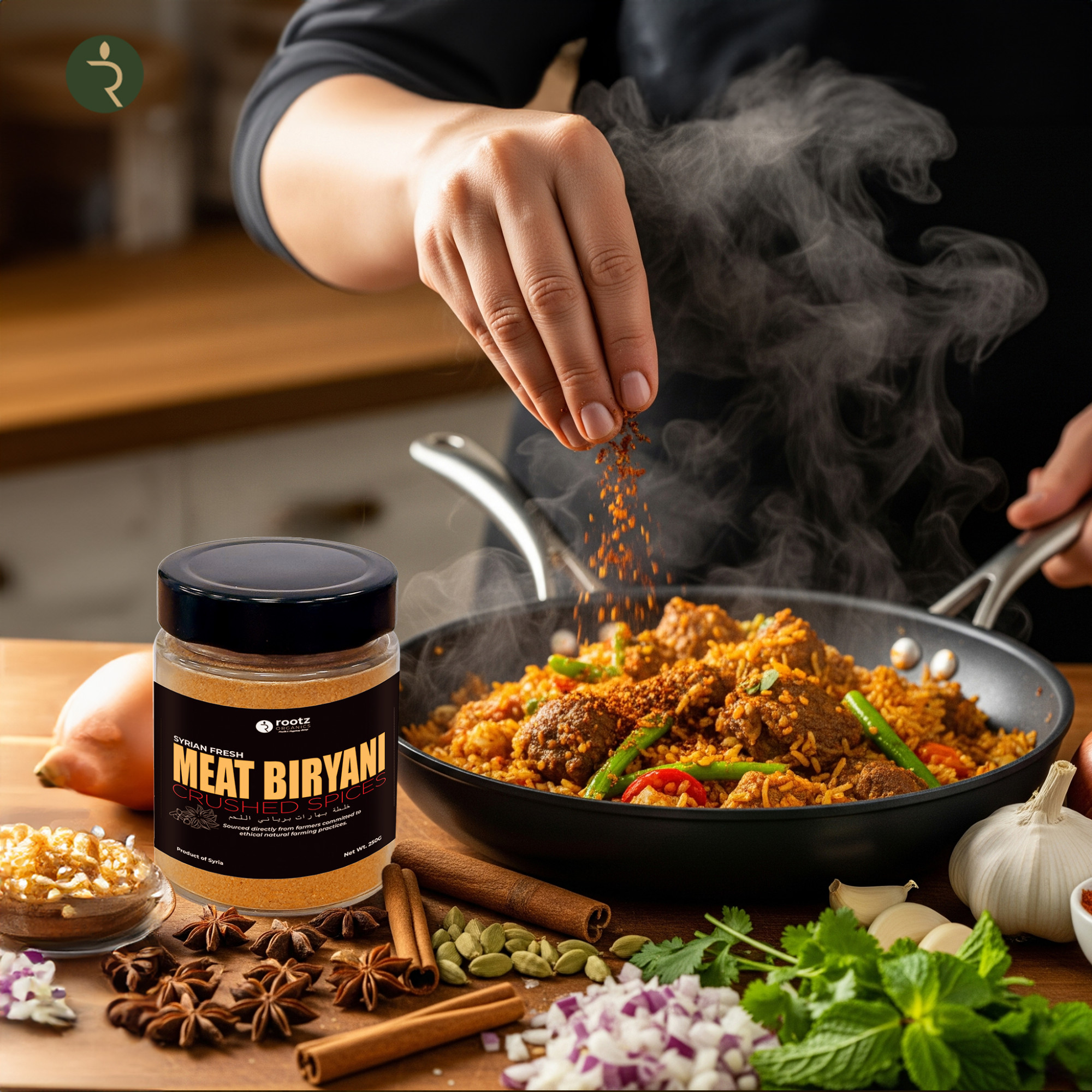 Premium Meat Biryani Spice Mix (Syrian) – Fresh Crushed 9 Spices 250g UAE
