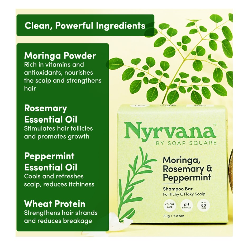 Moringa, Rosemary & Peppermint Shampoo Bar