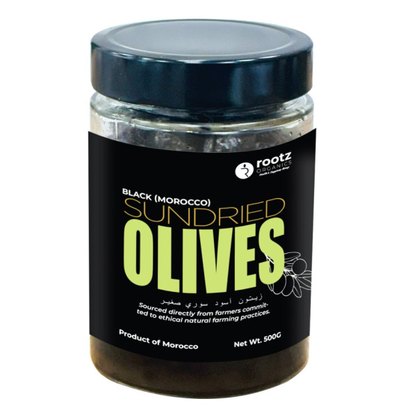 Image of Sundried Moroccan Black Olives – 500g | Naturally Cured with Salt | Authentic Mediterranean Taste