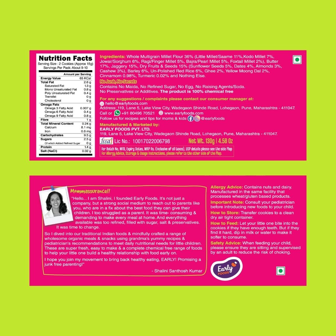 Early Foods-Assorted Sugar Free Cookies (Pack of 4)