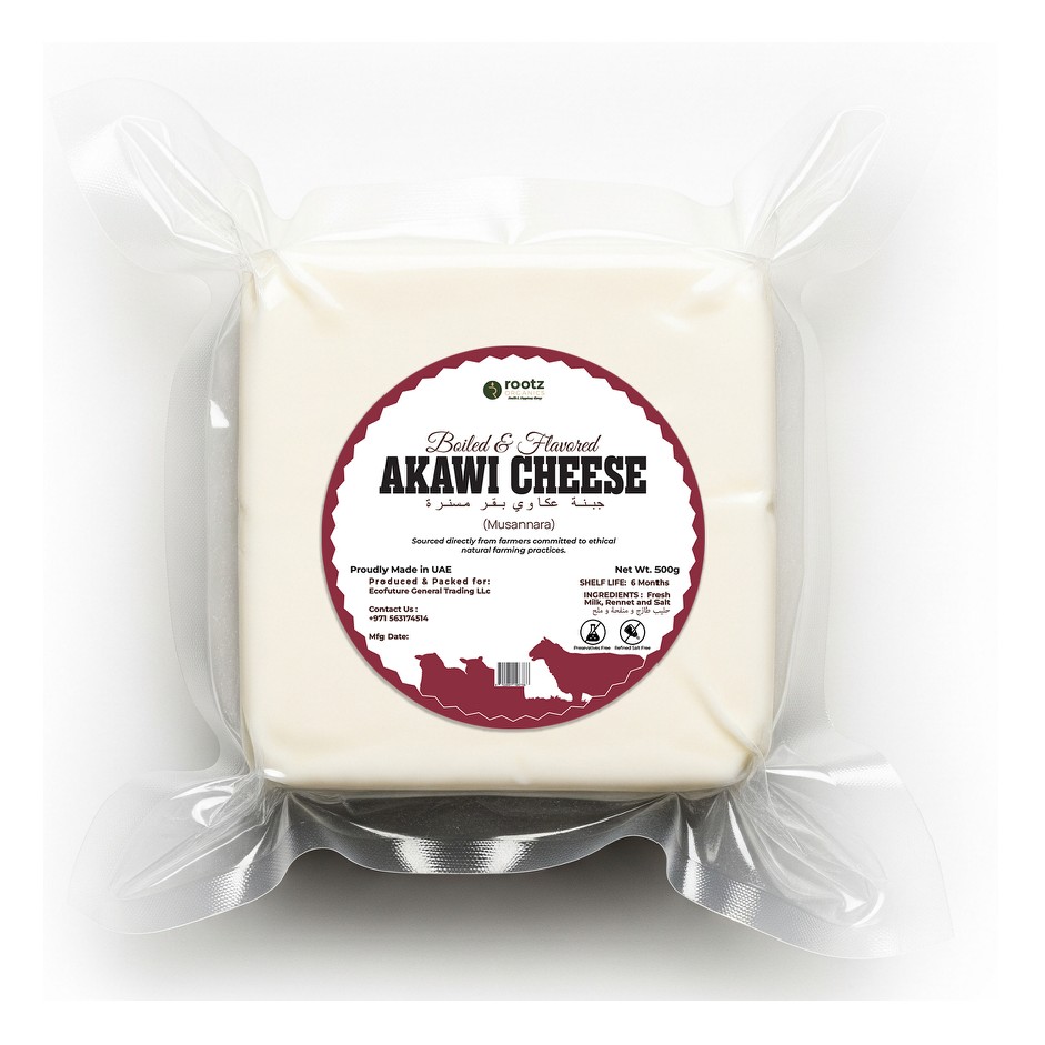 Pasteurised Akawi Cheese (Musannara) – Plain Flavour | Traditional White Arabic Cheese – 500g
