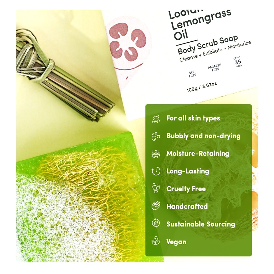 Natural Loofah in Lemongrass Oil Soap