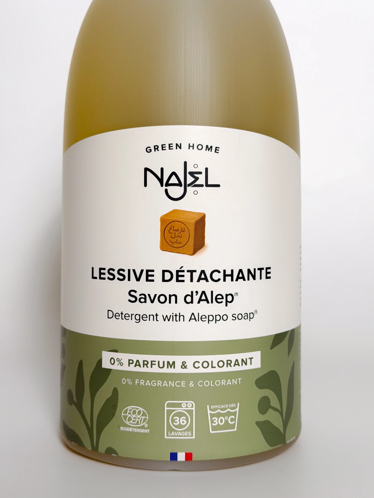 Hypoallergenic Laundry Detergent — Fragrance-Free · 2L | Aleppo Soap | Safe for Babies & Sensitive Skin | Ecocert | Made in France
