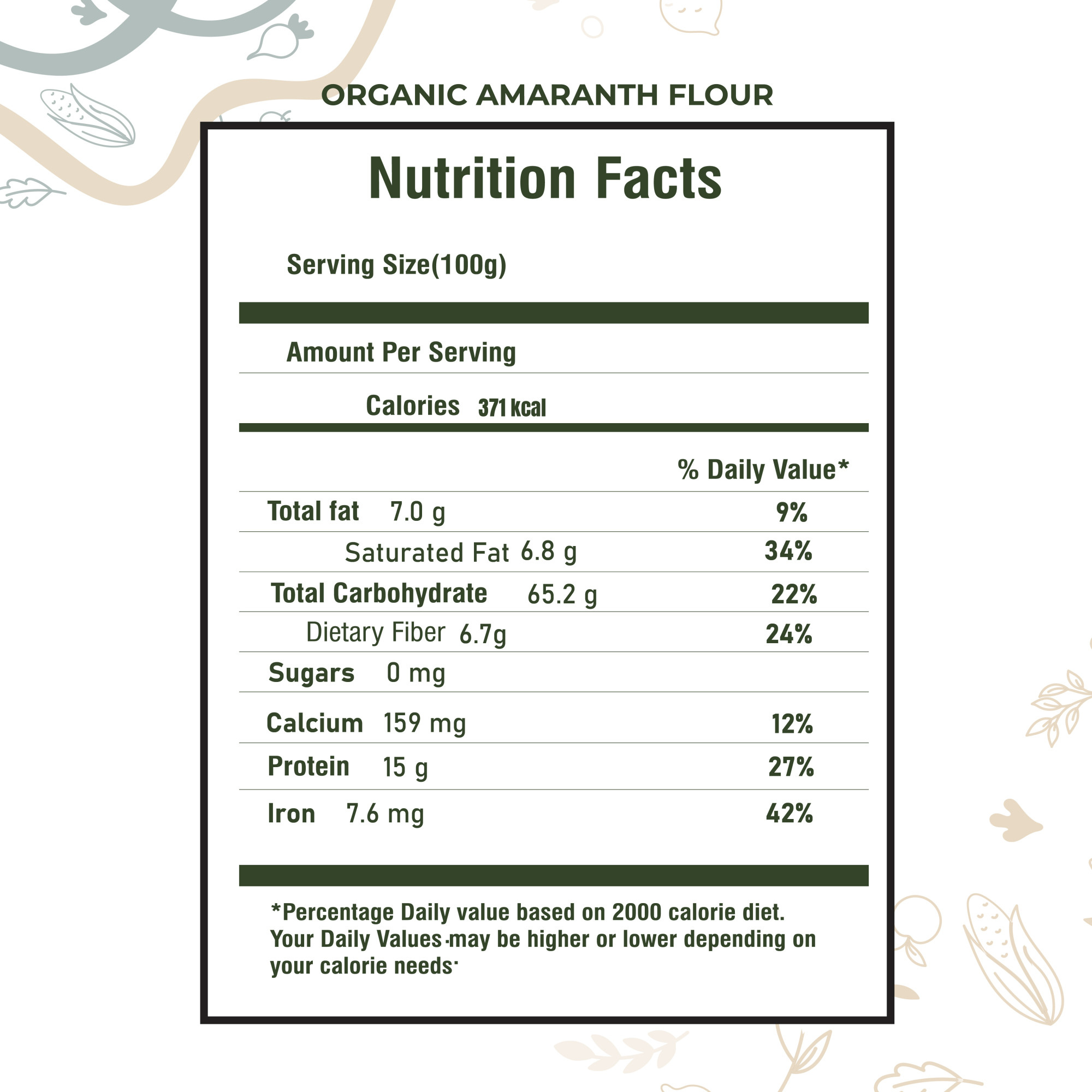 Organic Amaranth Flour 500g
