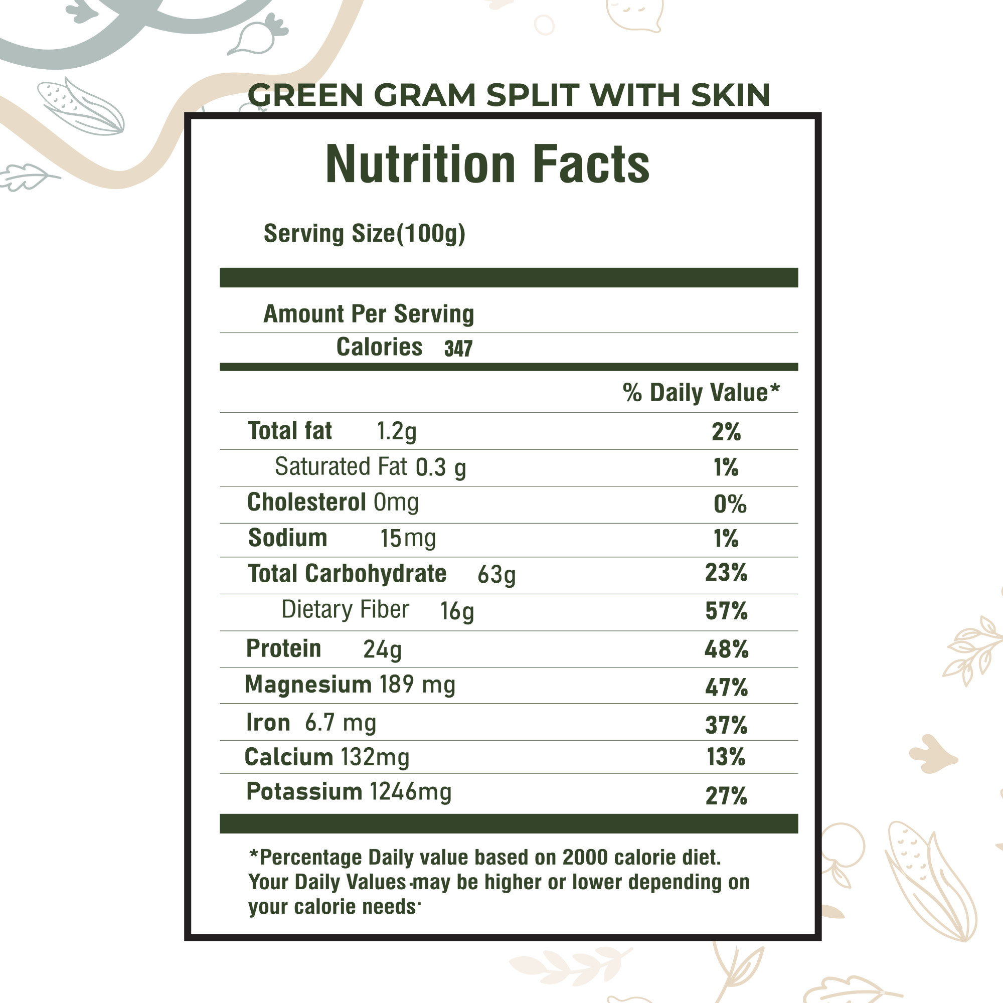 Moong Dal Chilka Split (Green) Dal 1 kg