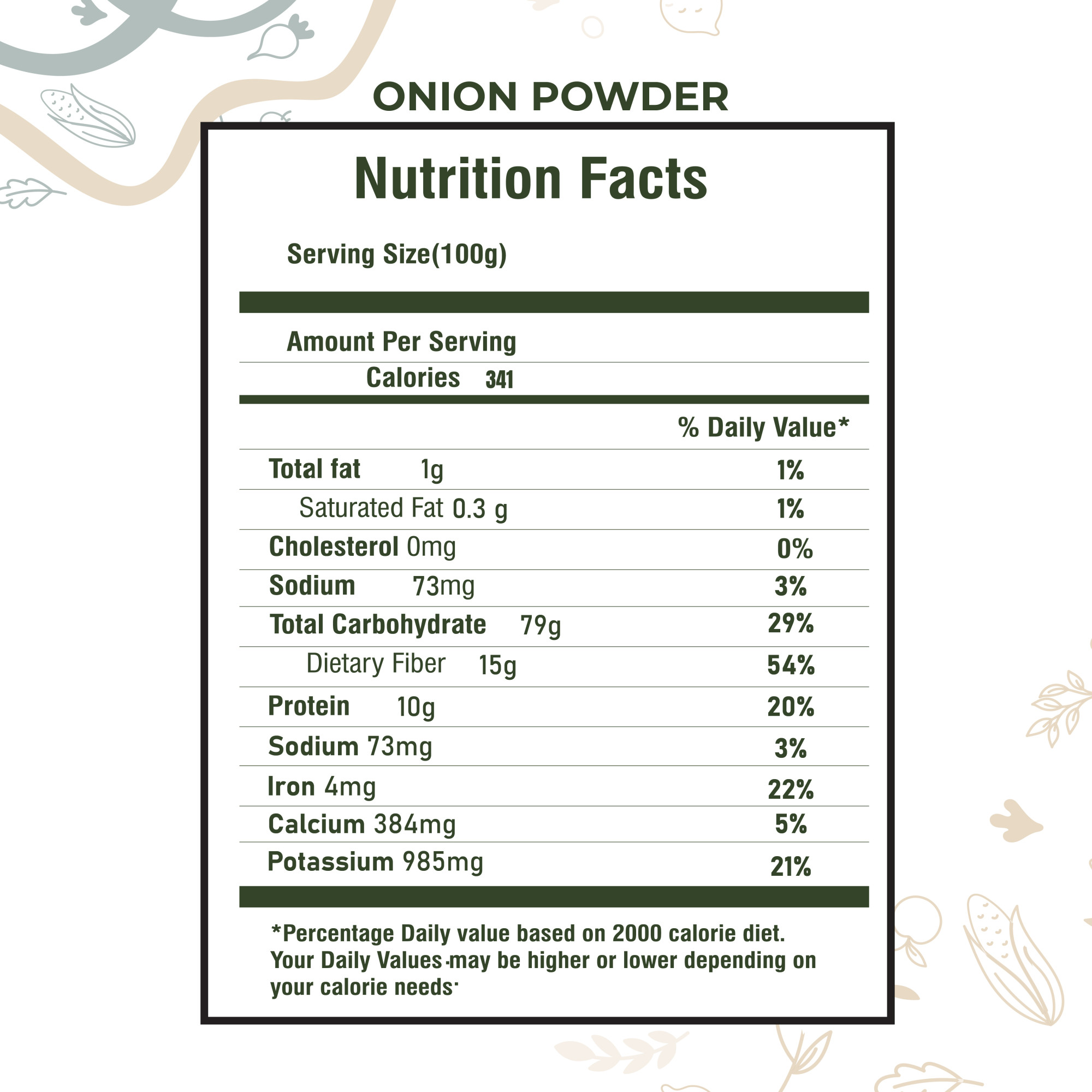 Organic Onion Powder 250g