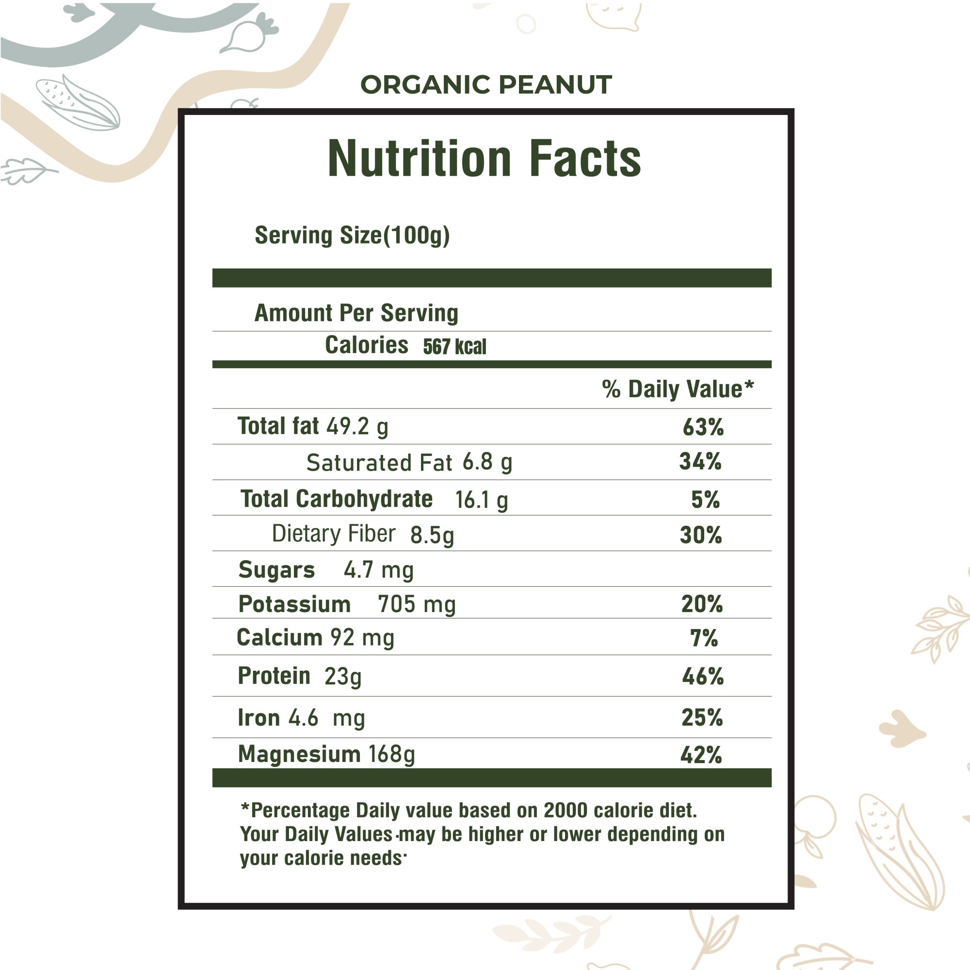 Organic Peanut 1 KG  by Rootz Organics