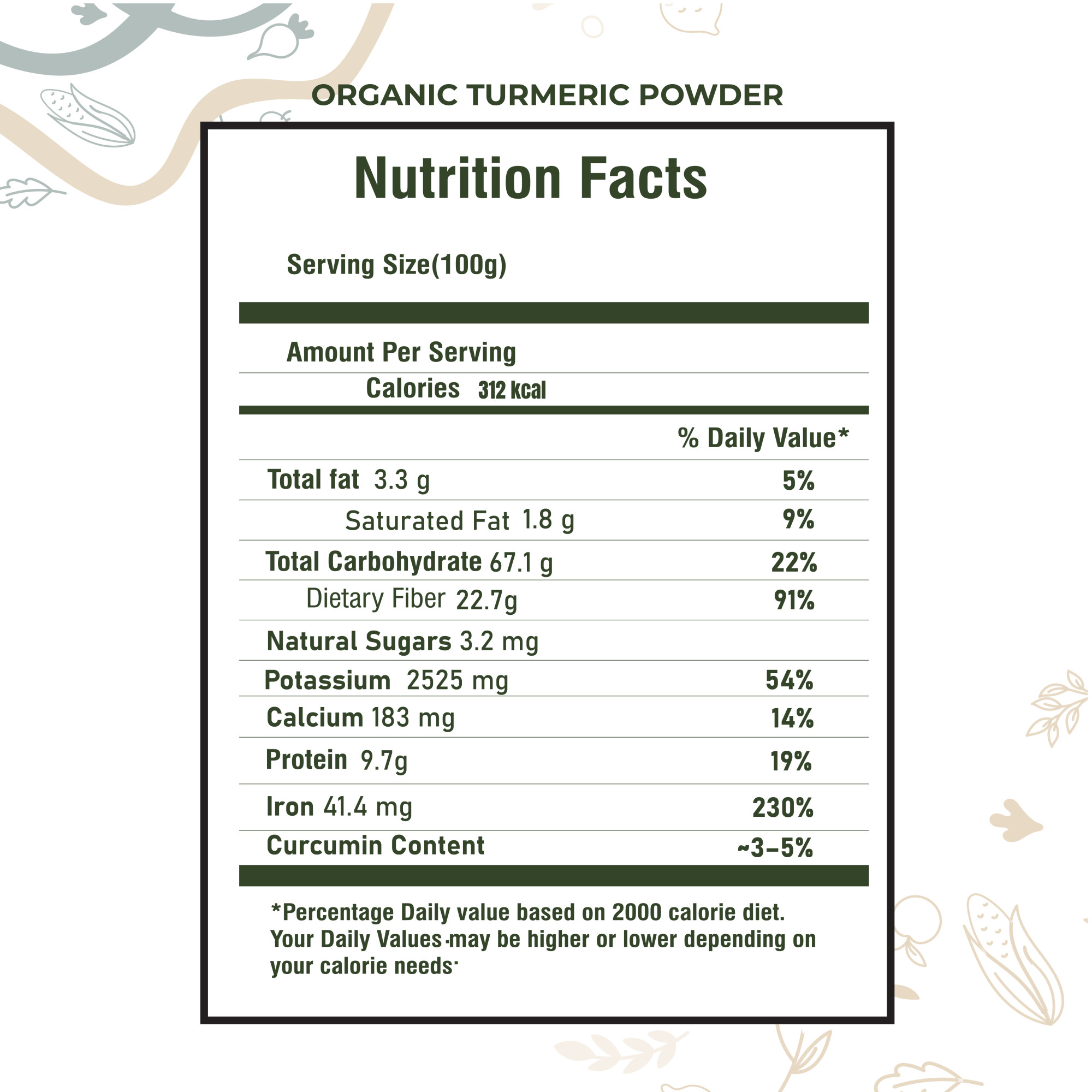 Organic Turmeric Powder 100g