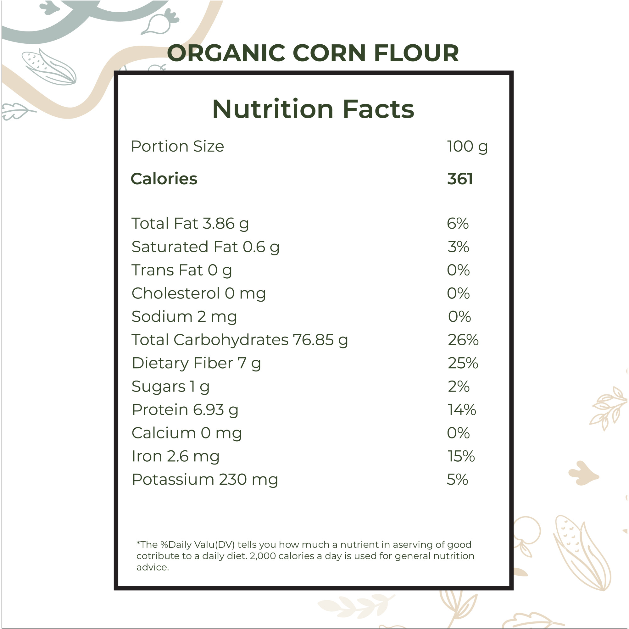 Organic Corn flour ( Maize Flour) 250g