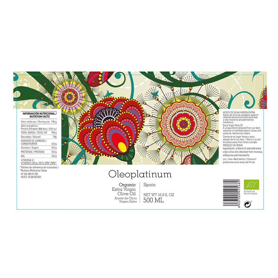 Oleoplatinum Organic Extra Virgin Olive Oil 500ml – Early Harvest Spanish EVOO