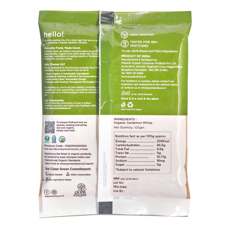 Organic Cardamom Whole 50g