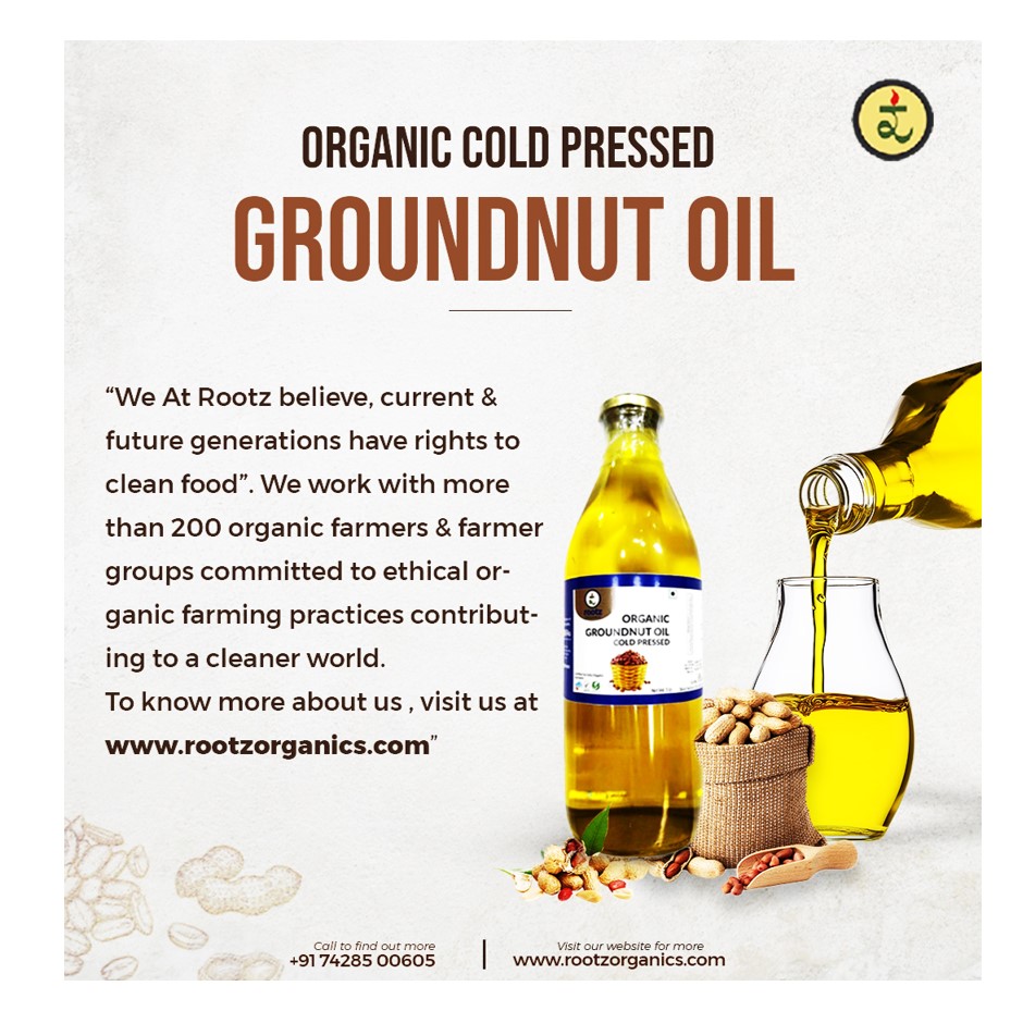 Organic Cold Pressed Groundnut Oil - 1lt