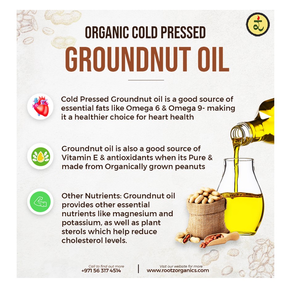 Organic Cold Pressed Groundnut Oil - 1lt