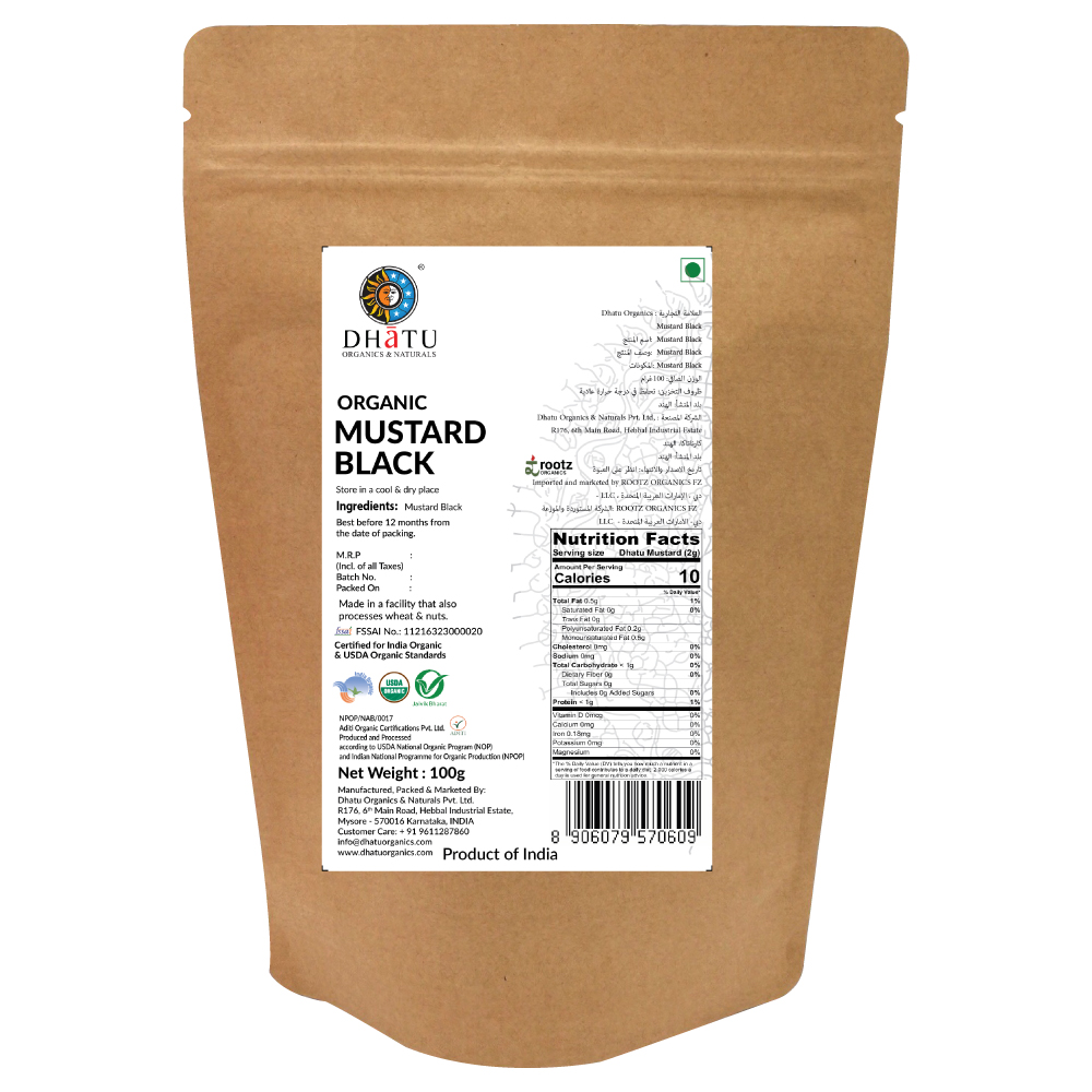 Organic Mustard Black 100g by Rootz Organics