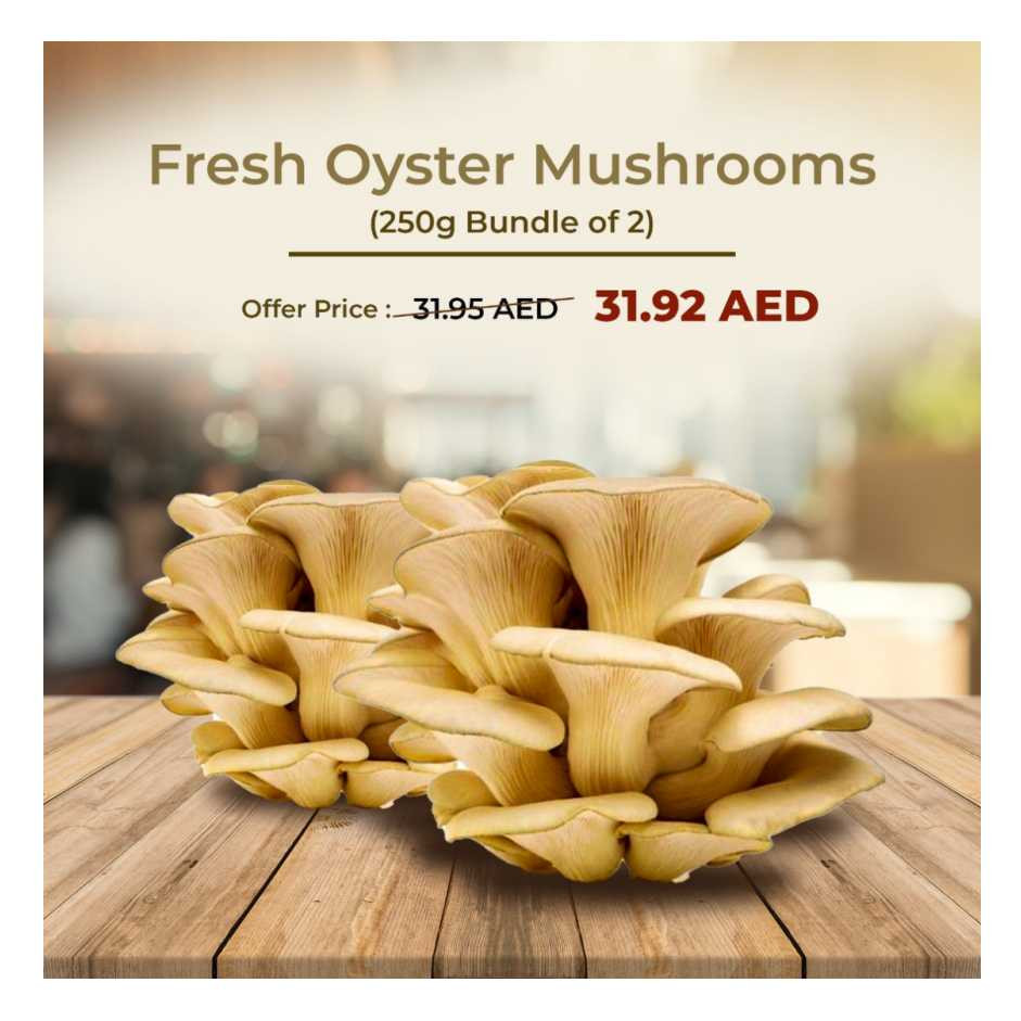 Fresh Oyster mushroom 200gm - pack of 2