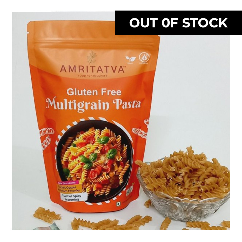 Amritatva Gluten-Free Multigrain Pasta with Spicy Seasoning and Oyster Mushroom Chunks 200gm by Rootz Organics