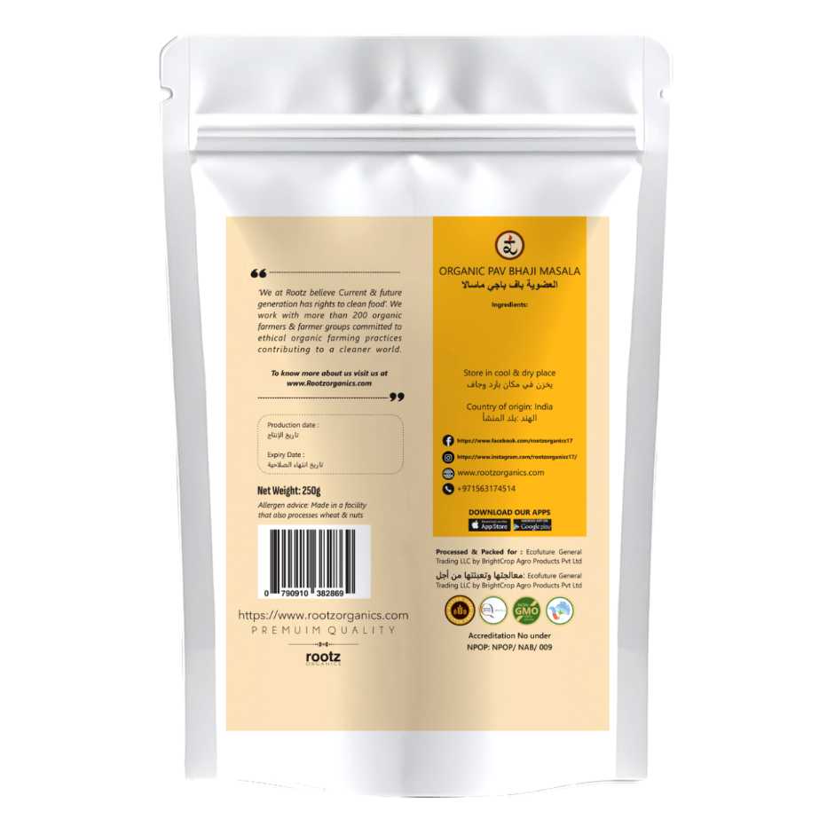 Organic Pav Bhaji Masala 250g by Rootz Organics