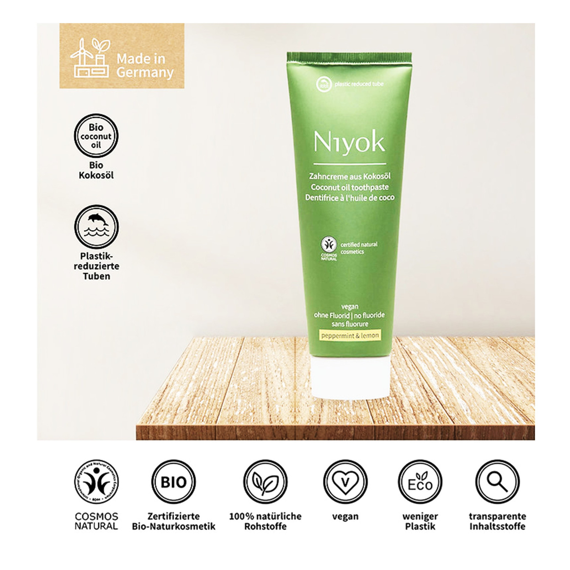 Toothpaste Coconut Oil - Peppermint And Lemon 75ml