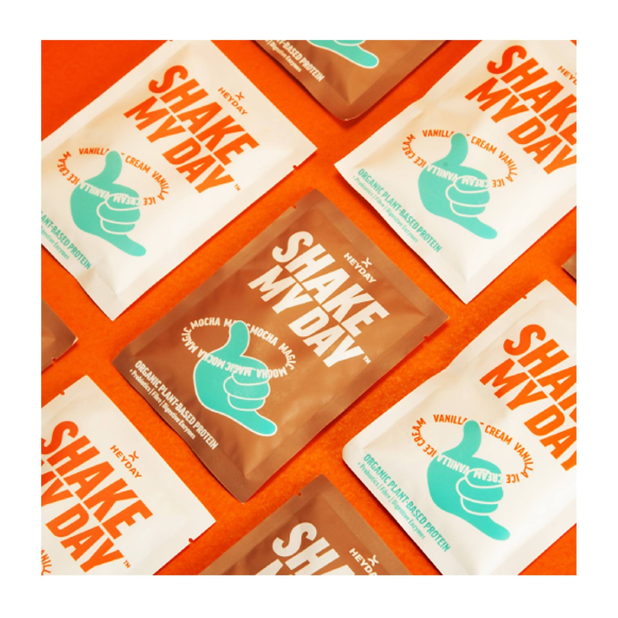 Heyday Shake My Day Organic Mocha Flavour Plant-Based Protein Powder Single Sachets 40g