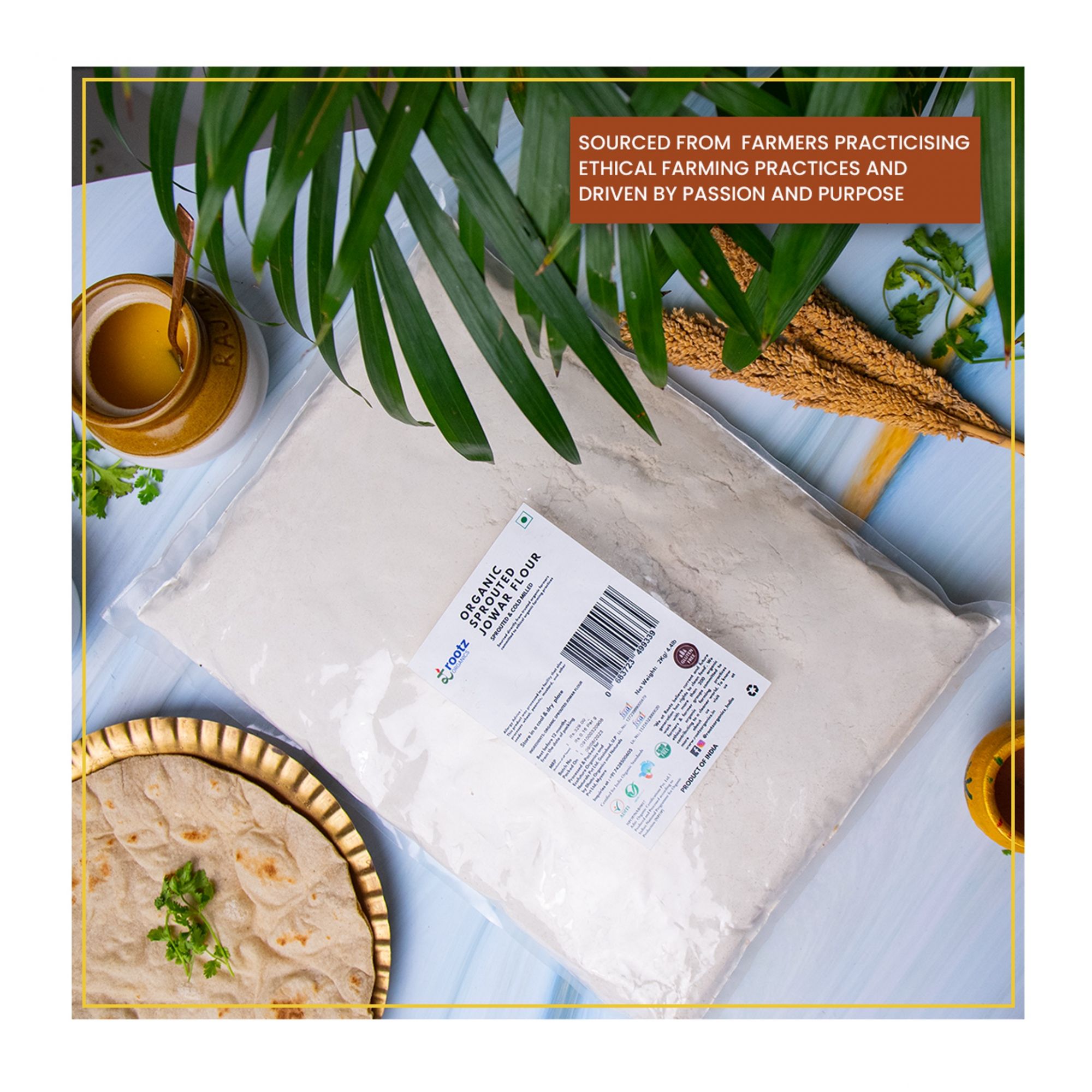 Organic Sprouted Jowar (Sorghum) Flour - 500gm
