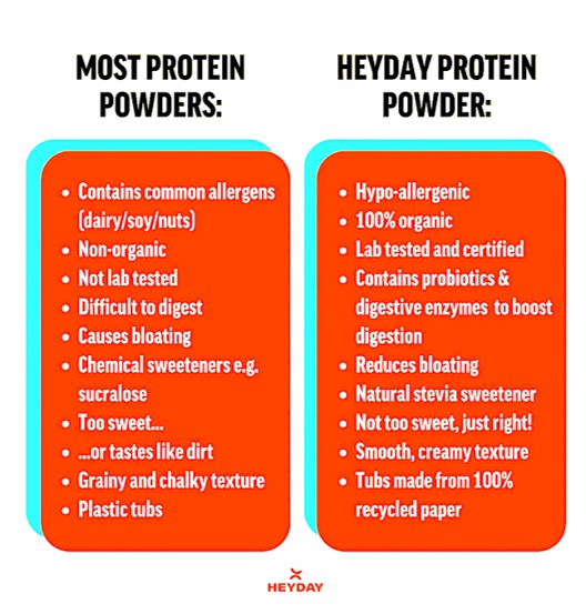 Heyday Shake My Day Natural Plant-Based Organic Protein Powder (800g) | Mocha Flavor