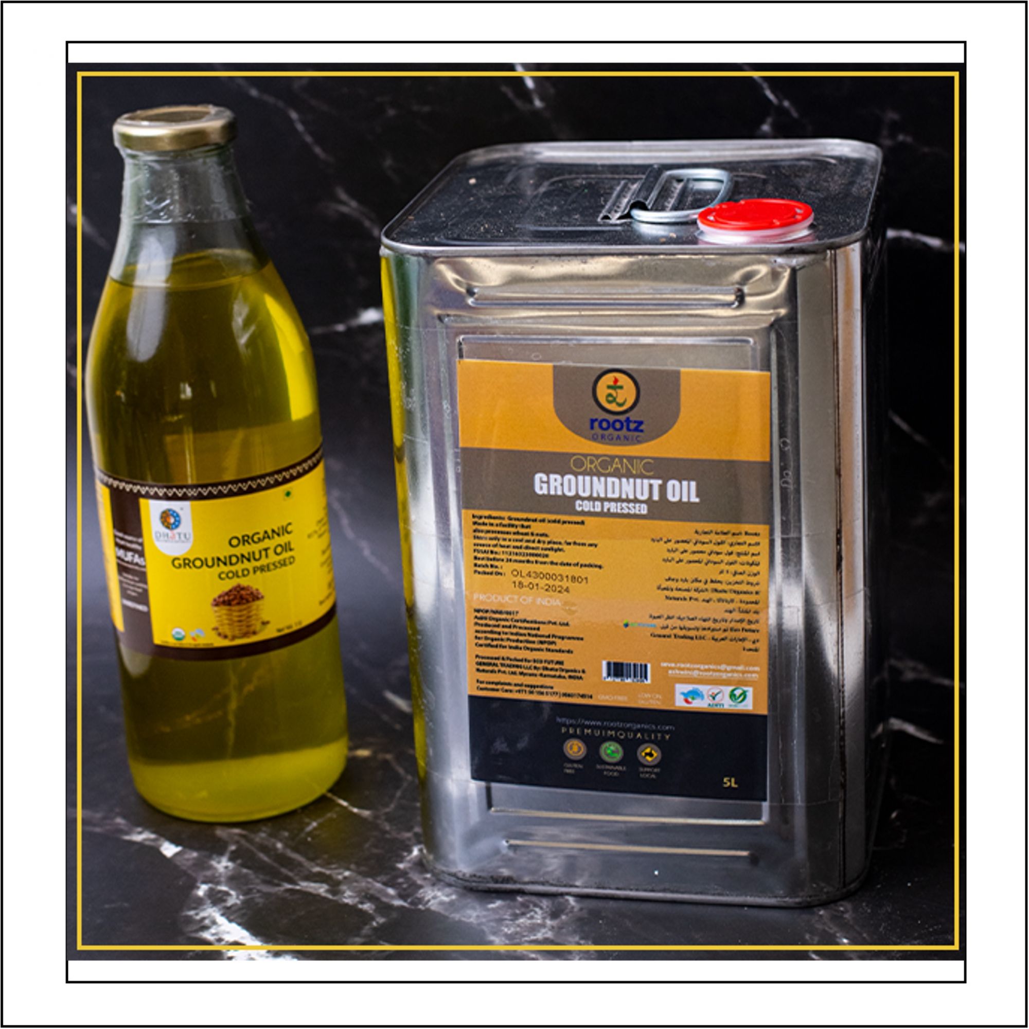 Cold Pressed Ground Nut Oil 5Ltr (In a tin)