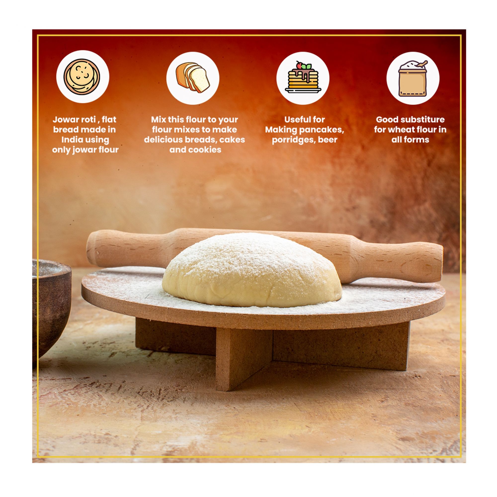 Organic Sprouted Jowar (Sorghum) Flour - 500gm