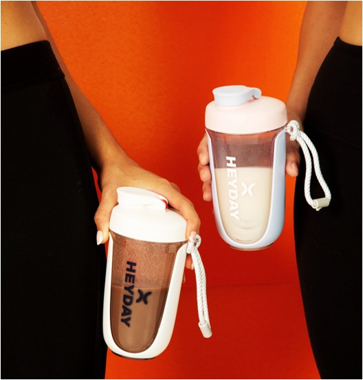 Heyday Shake My Day Protein Shaker Bottle | WHITE