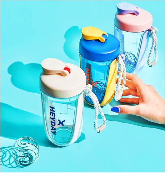 Heyday Shake My Day Protein Shaker Bottle | WHITE