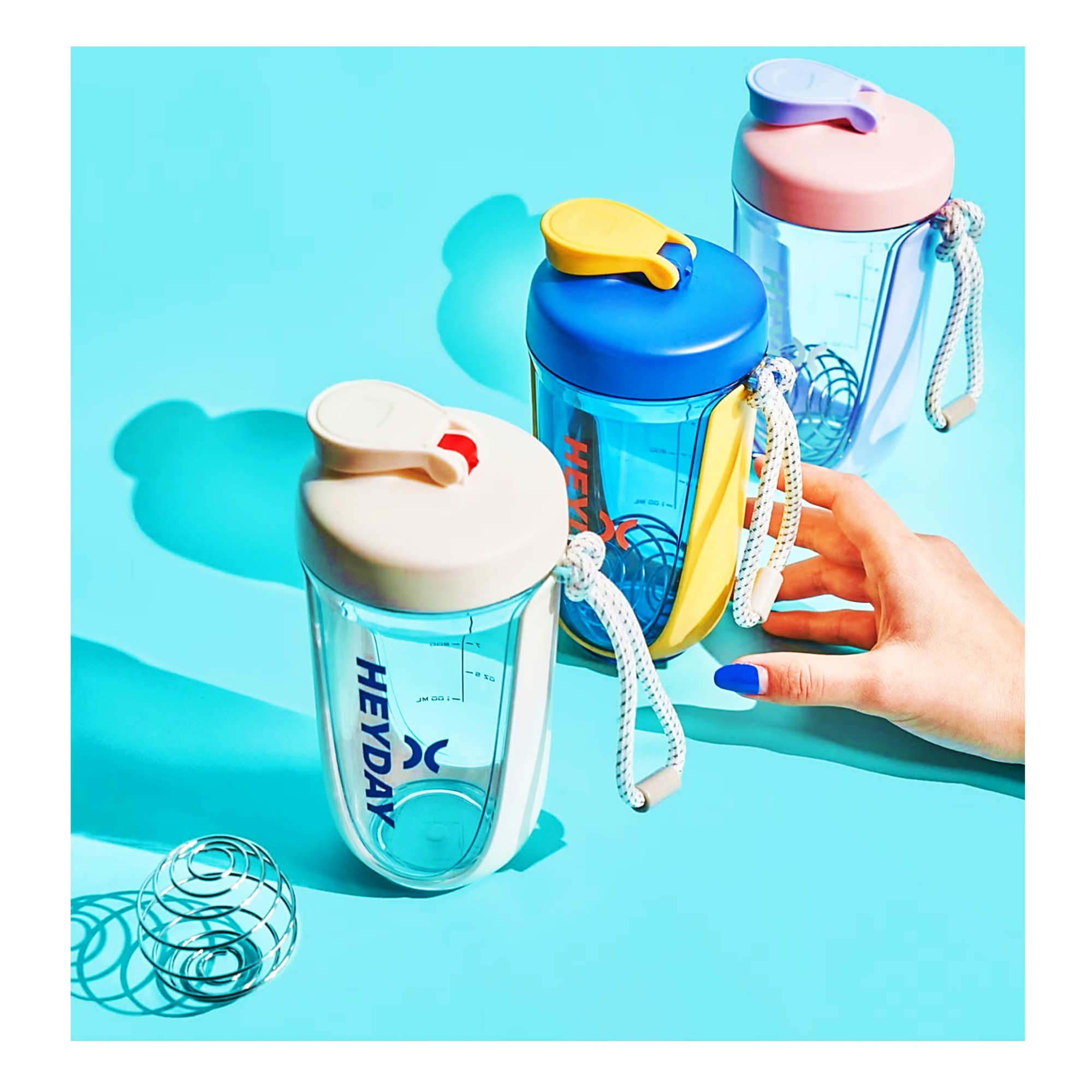 Heyday Shake My Day Protein Shaker Bottle | BLUE