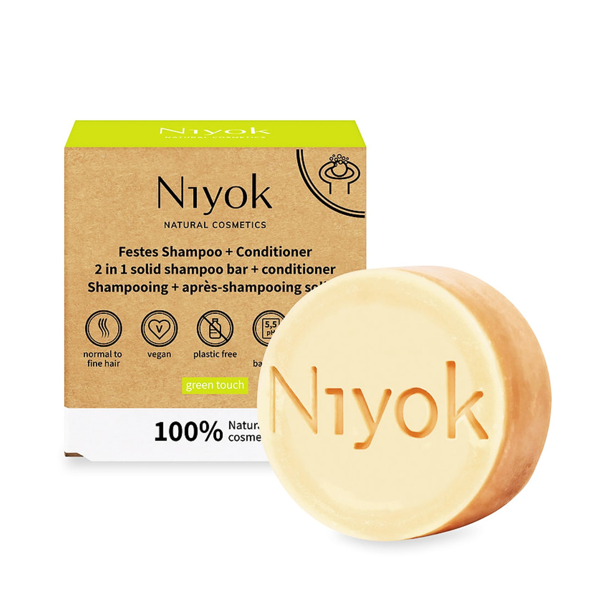 2 In 1 Shampoo Bar - Conditioner - Green Tough  80gr