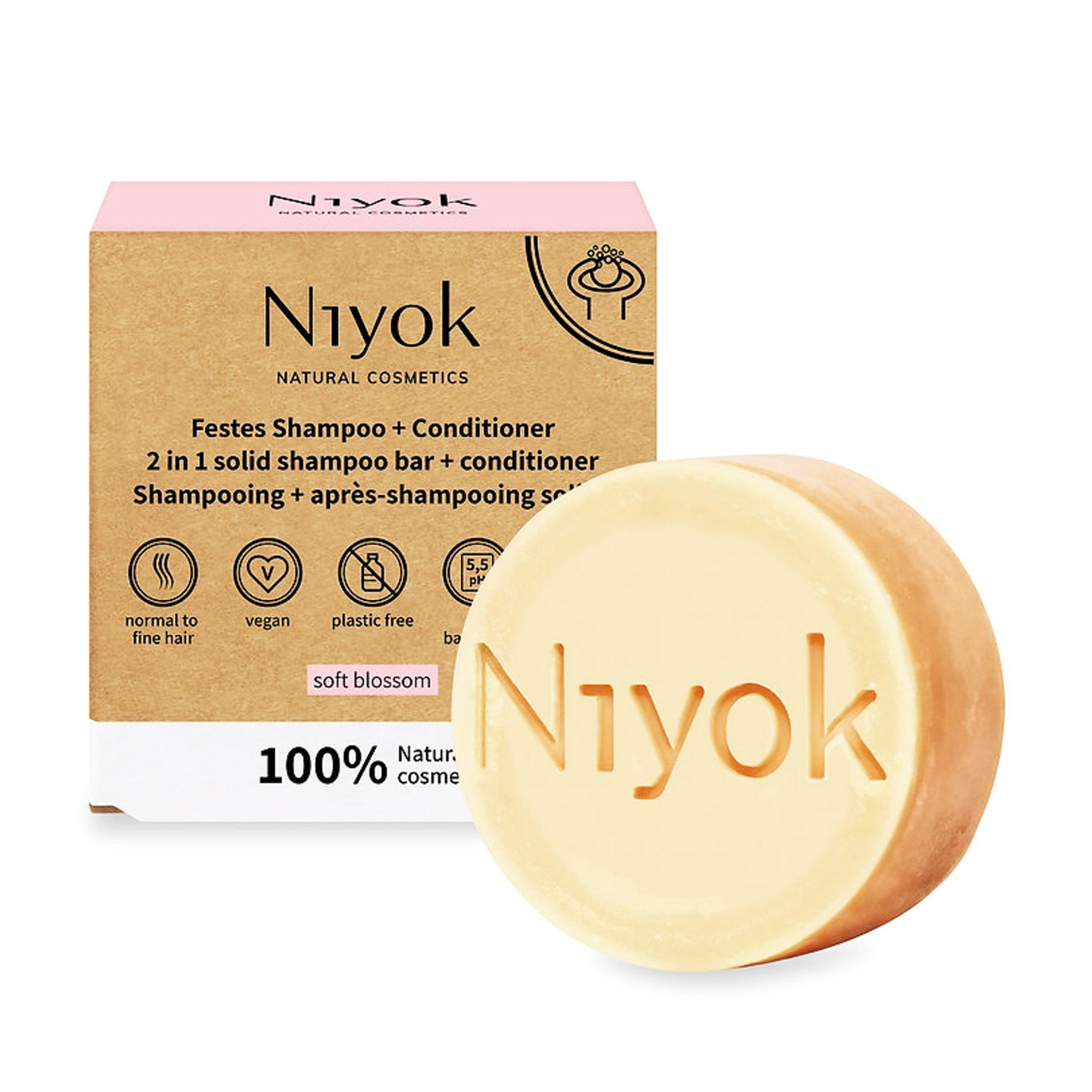 2 In 1 Shampoo Bar - Conditioner - Soft Blossom 80gr