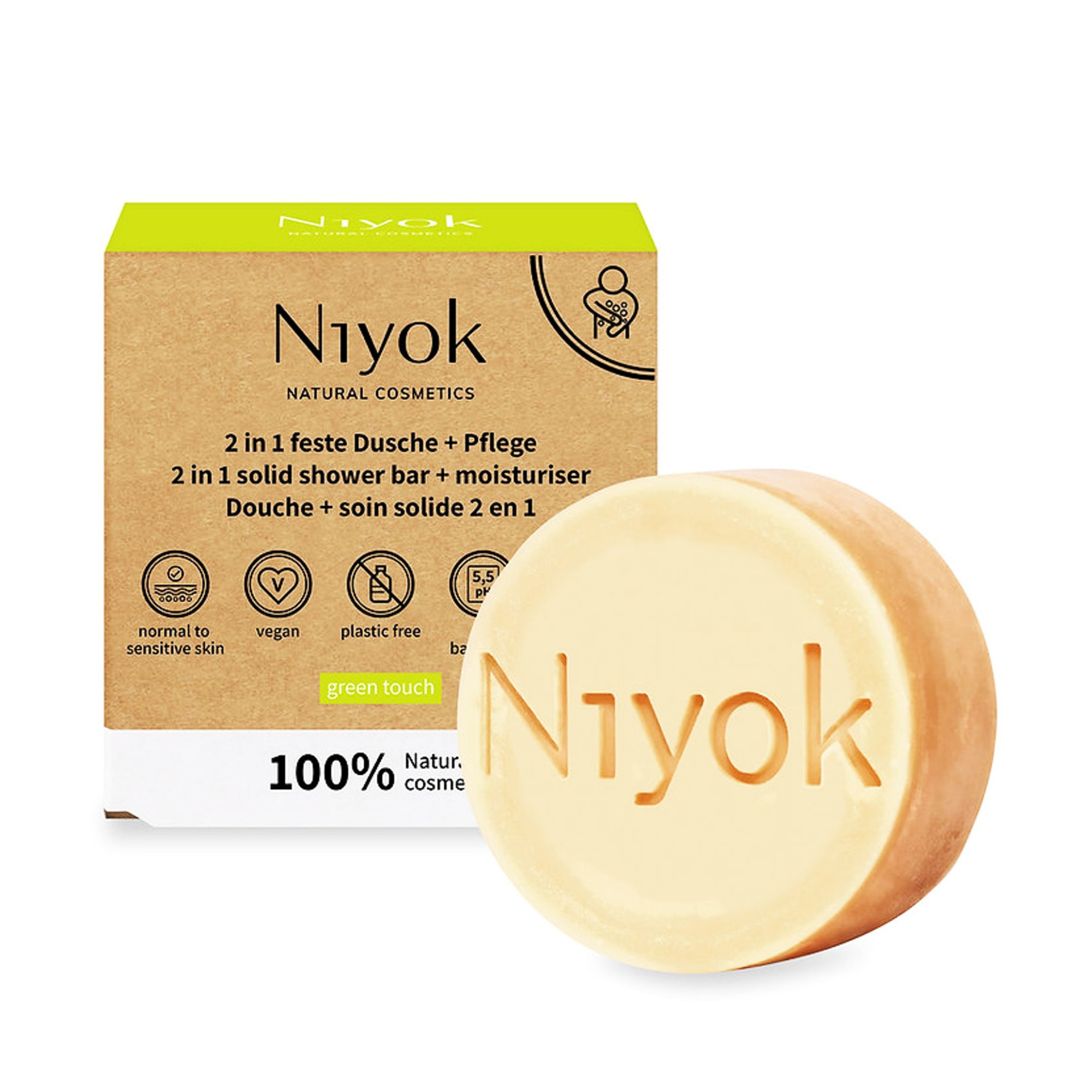 2 In 1 Shower Bar - Moisturiser - Green Touch 80gr