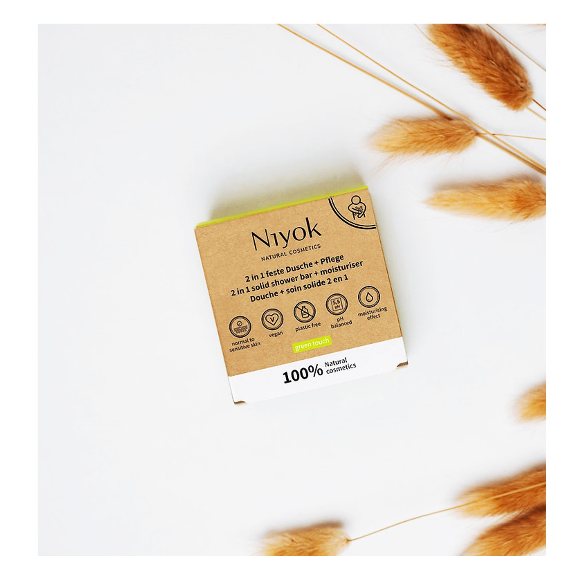 2 In 1 Shower Bar - Moisturiser - Green Touch 80gr