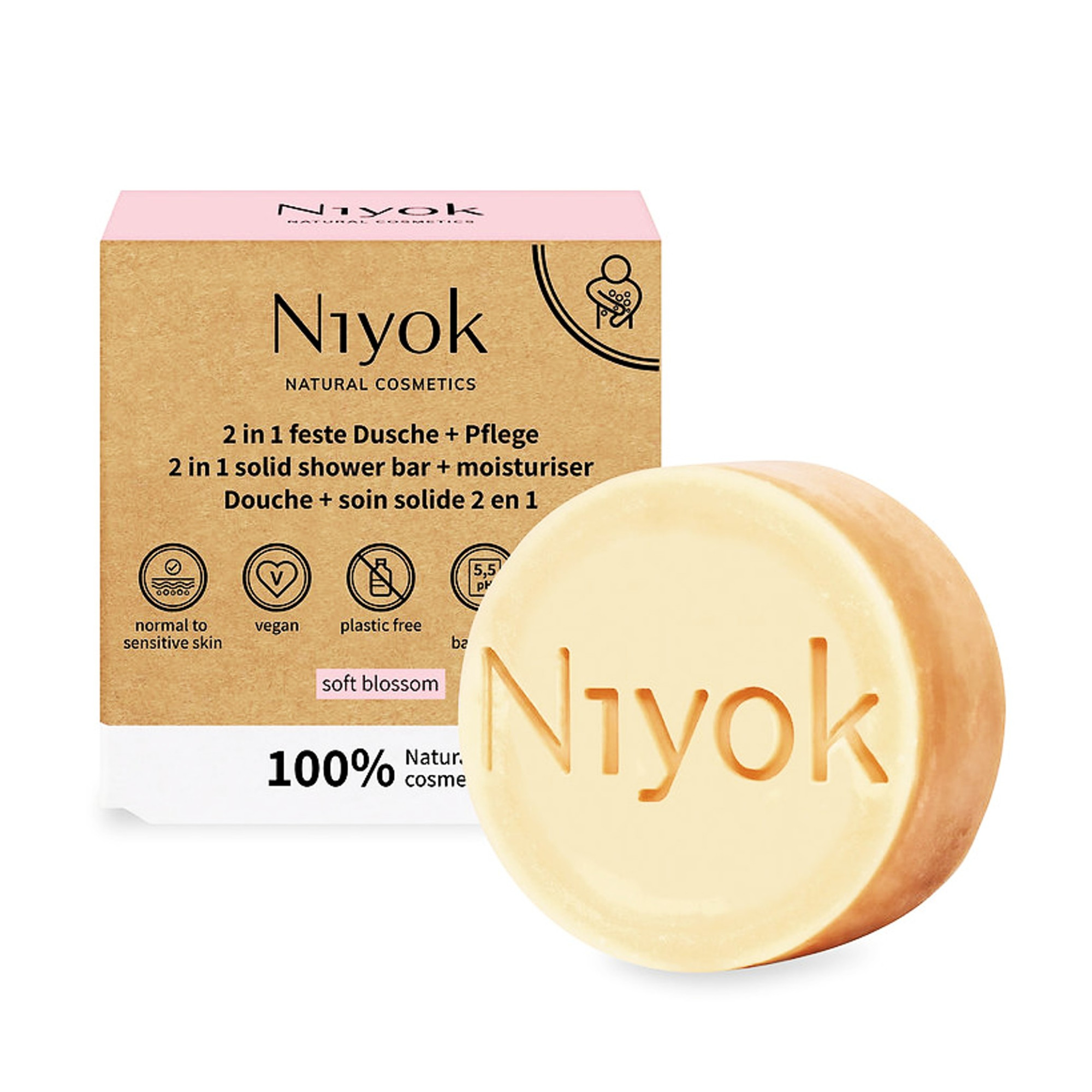 2 In 1 Shower Bar - Moisturiser - Soft Blossom 80gr