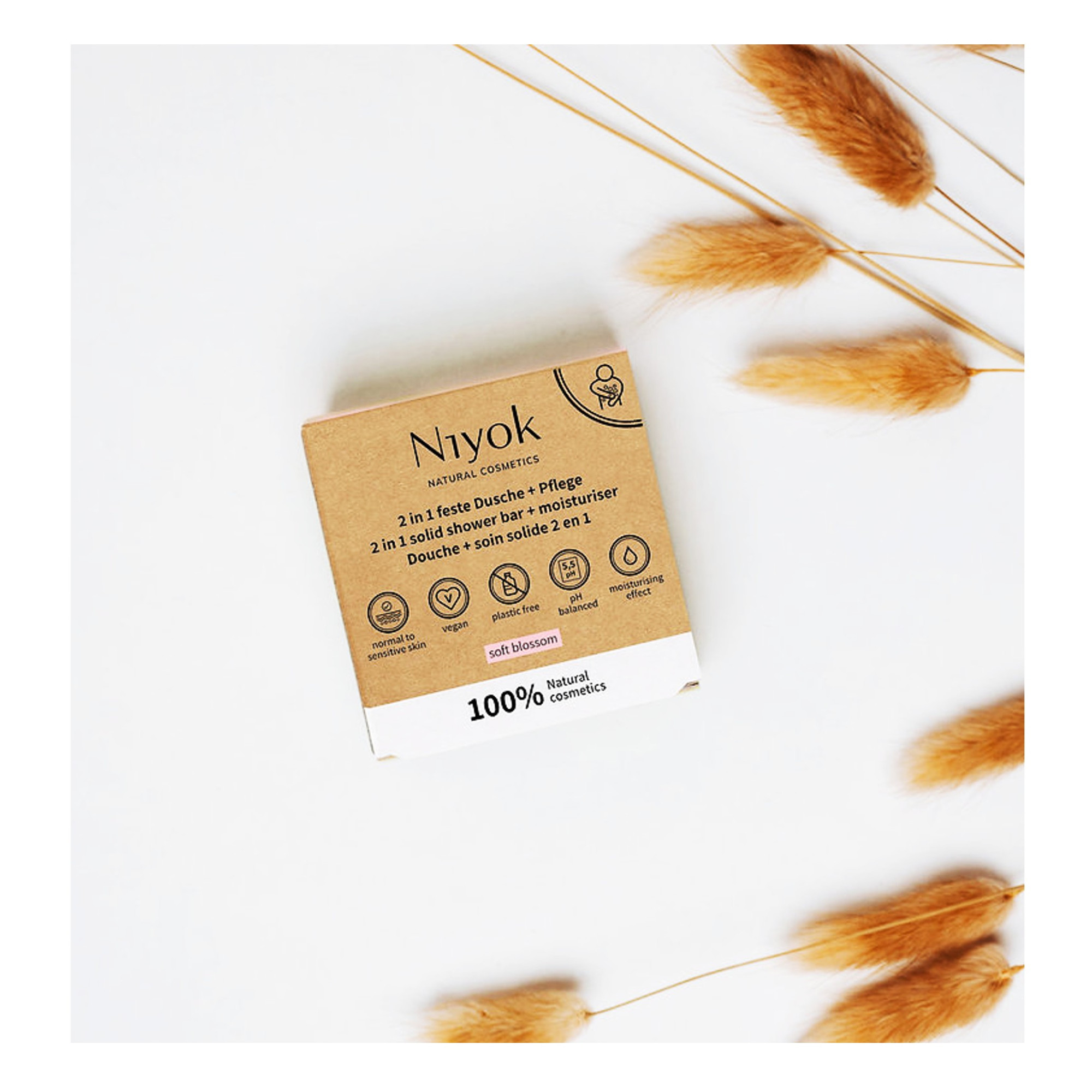 2 In 1 Shower Bar - Moisturiser -  Soft Blossom 80gr