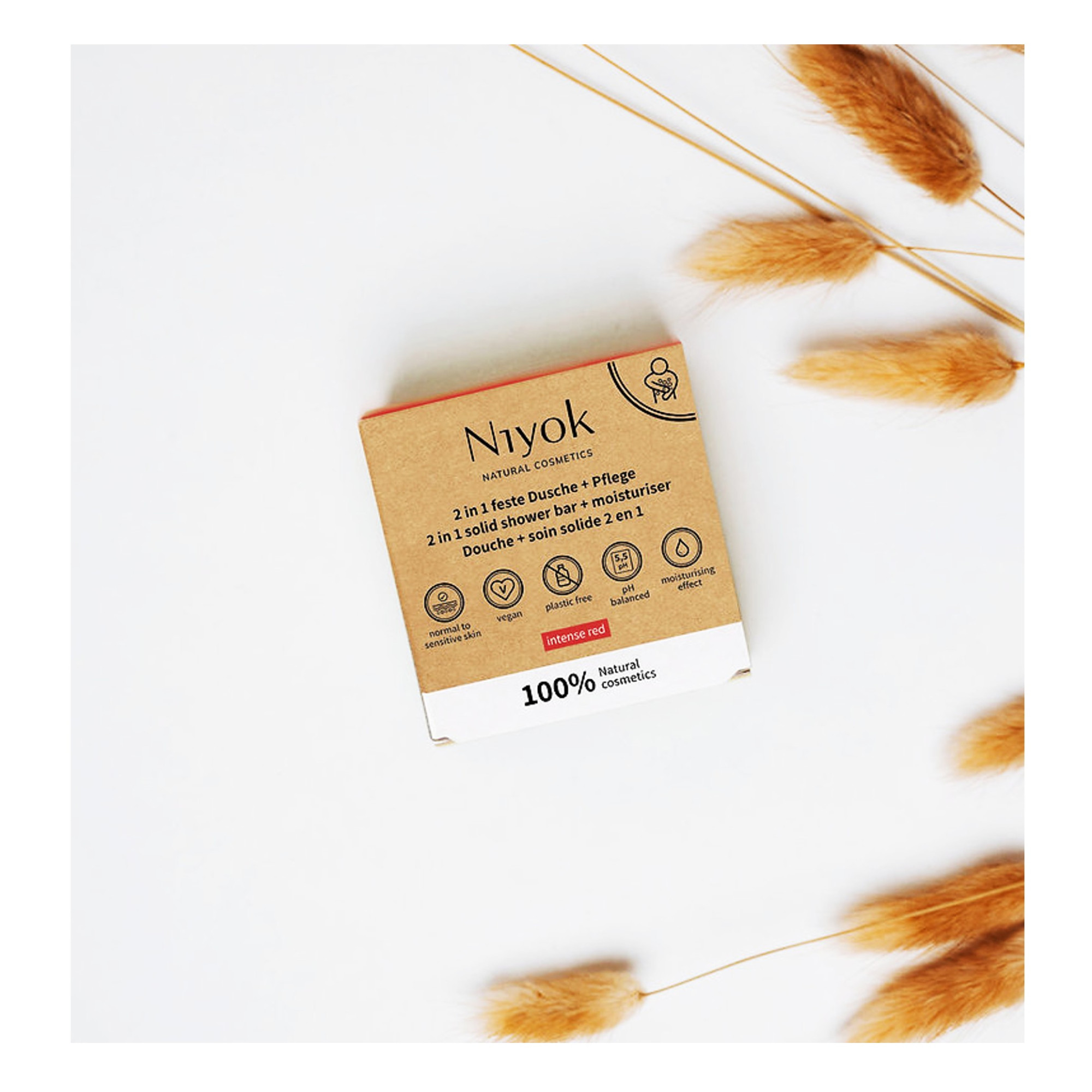 2 In 1 Shower Bar - Moisturiser - Intense Red 80gr