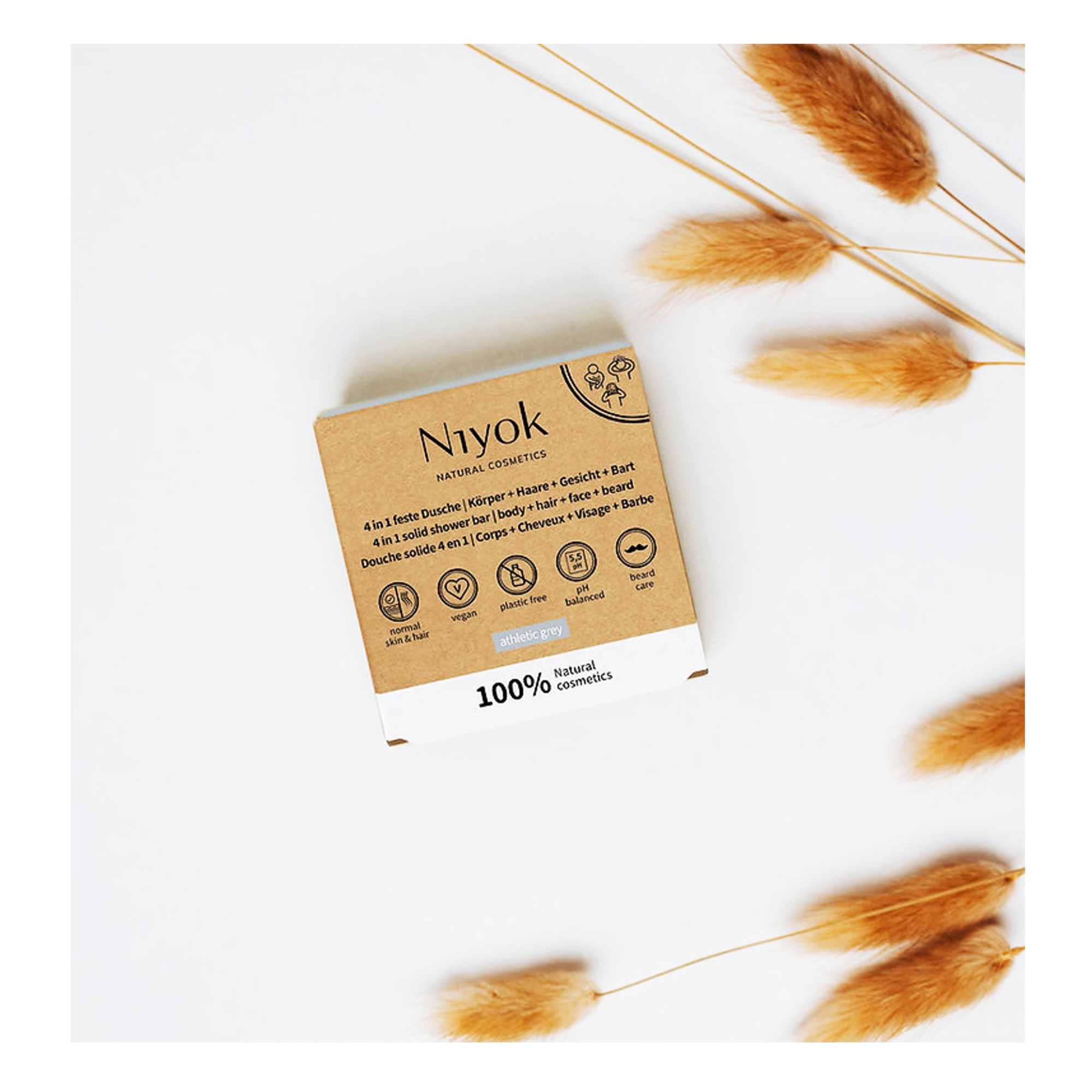 4 In 1 Shower Bar - Body - Hair - Face - Beard - Athletic Grey 80gr