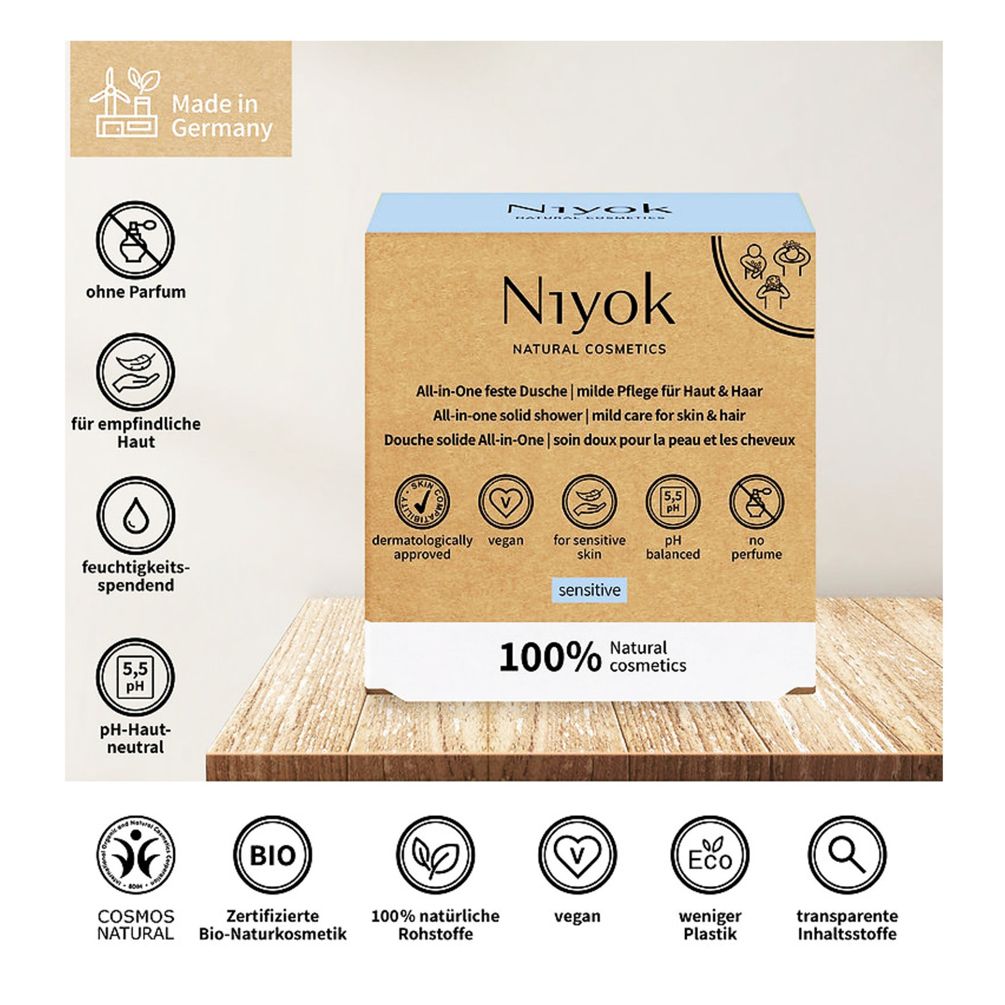 4 in 1 Shower Bar - Sensitive 80gr