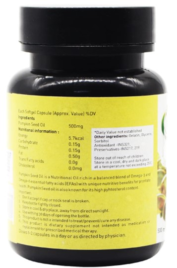Nutriorg Pumpkin seed oil soft gel 60 Capsule
