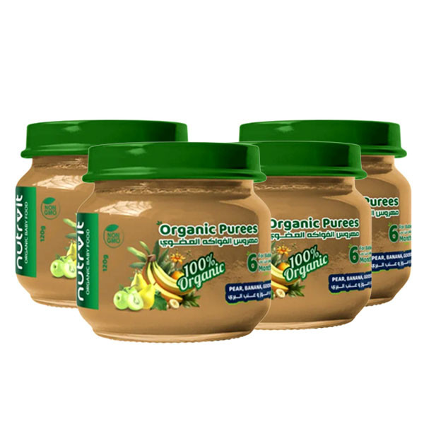 Image of Organic Pear, Banana, Gooseberry  Puree, 120gm - Pack of 4