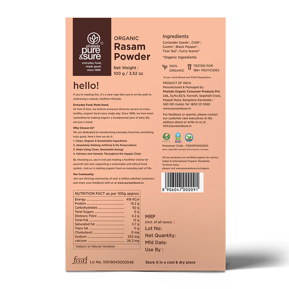 PURE&SURE - Organic Rasam Powder 100g