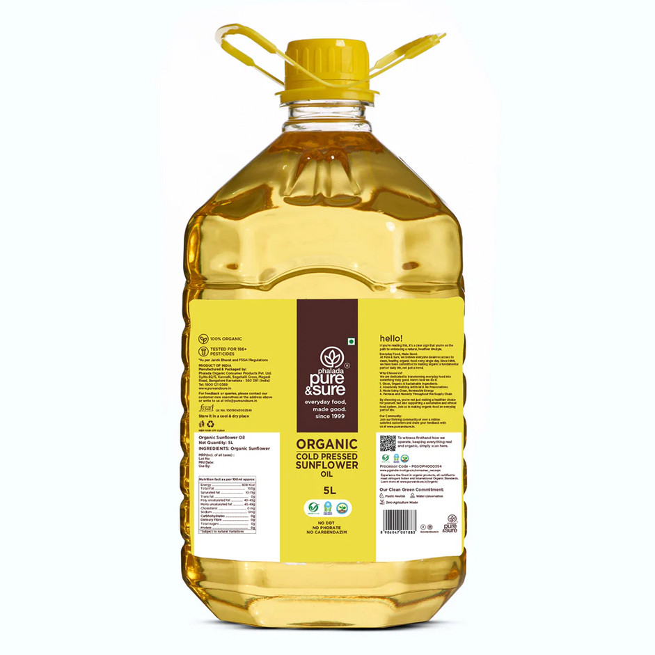 PURE&SURE - Organic Sun Flower Oil 5 L